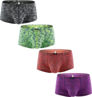 IKINGSKY Men's Pouch Boxer Briefs Stretch Shorts Underwear Colorful Bulge Trunk Underpanties