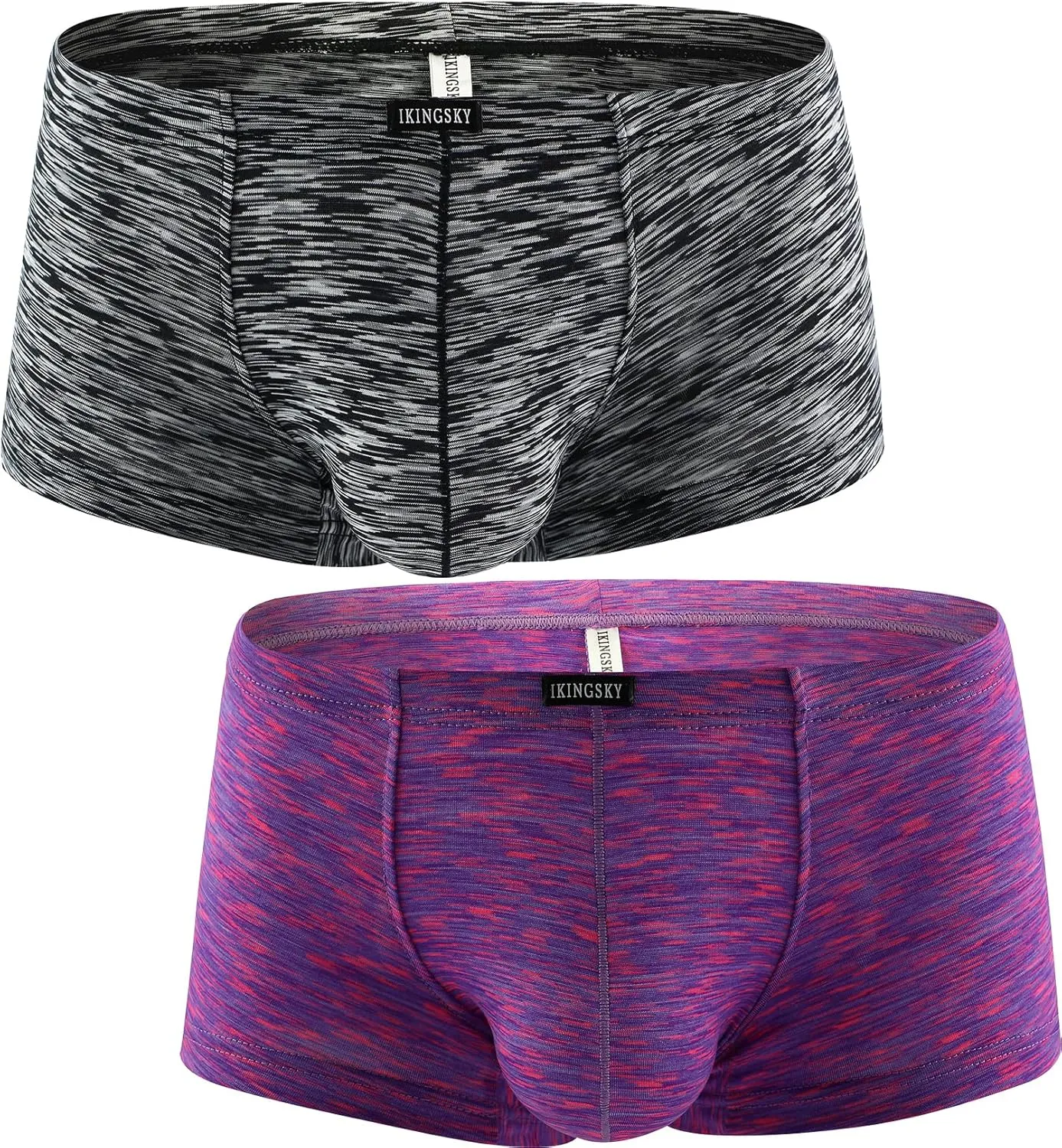 IKINGSKY Men's Pouch Boxer Briefs Stretch Shorts Underwear Colorful Bulge Trunk Underpanties