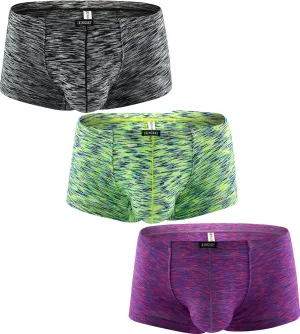 IKINGSKY Men's Pouch Boxer Briefs Stretch Shorts Underwear Colorful Bulge Trunk Underpanties