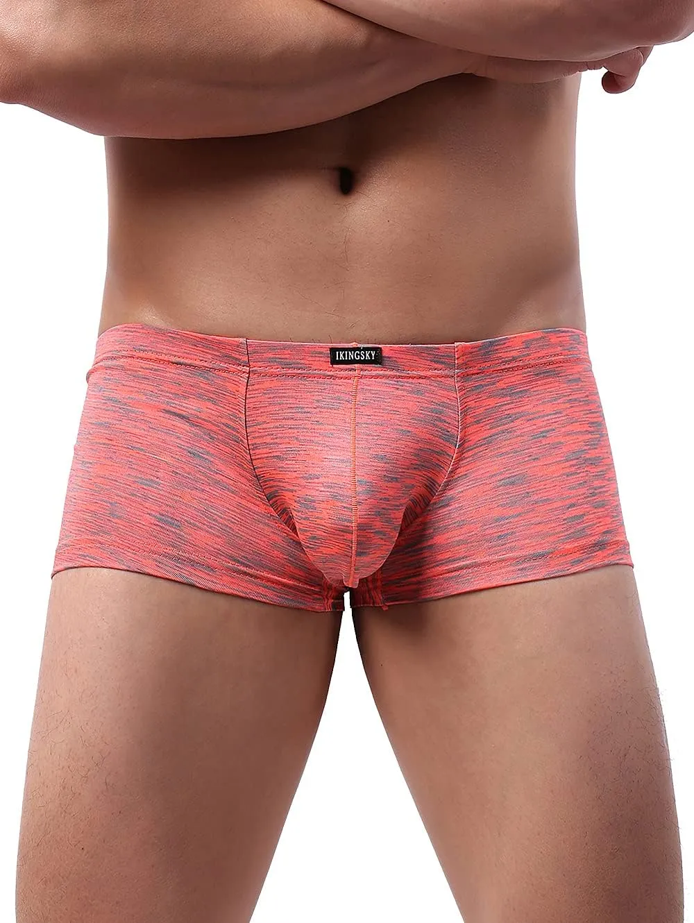 IKINGSKY Men's Pouch Boxer Briefs Stretch Shorts Underwear Colorful Bulge Trunk Underpanties