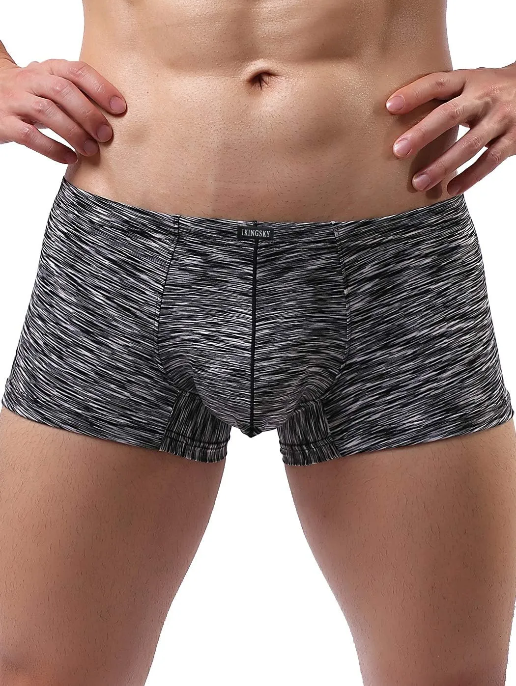 IKINGSKY Men's Pouch Boxer Briefs Stretch Shorts Underwear Colorful Bulge Trunk Underpanties