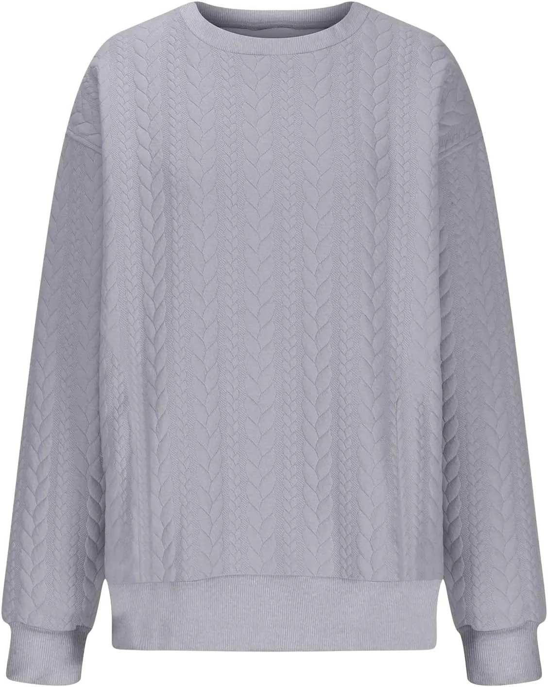 JOAU Oversized Sweatshirts for Women Casual Long Sleeve Round Neck Pullover Textured Tops 2024 Fall Winter Fashion Clothes