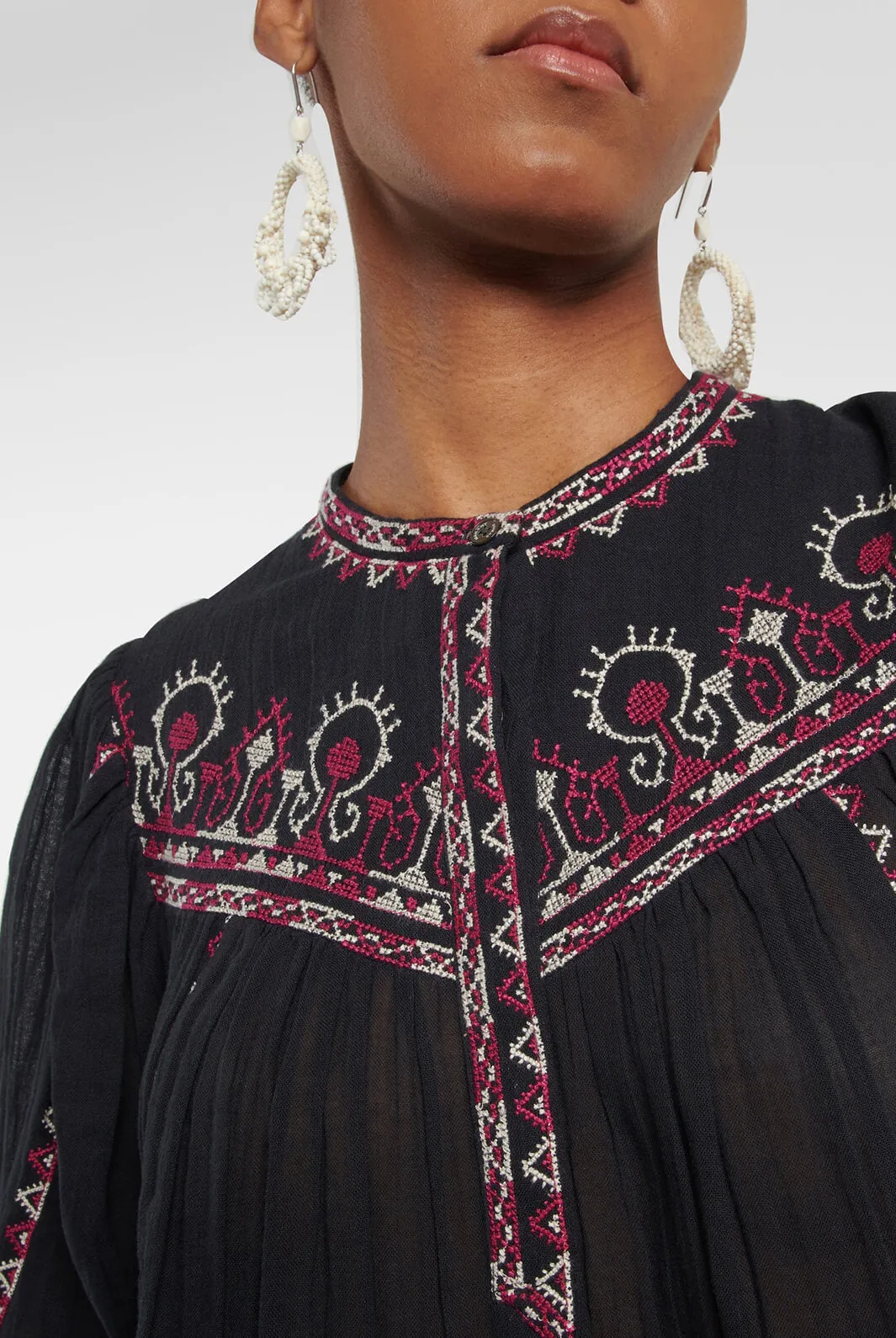 Juline embroidered cotton blouse