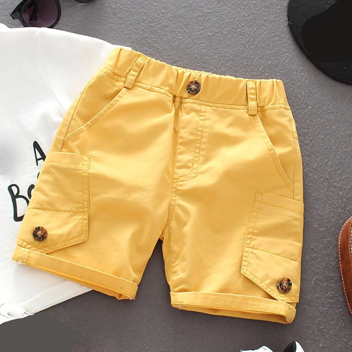 Kids Toddler Boys Stretch Shorts Boys Cotton Solid Color Bottoms Cargo Shorts Joggers Boys Basketball Shorts