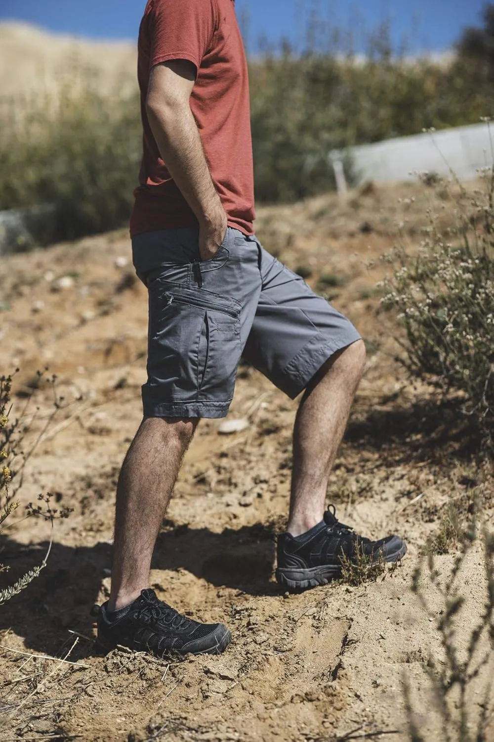 LAPG Men's Atlas STS Cargo Shorts, Men's Tactical Cargo Shorts with Zipper Pockets, Cargo Stretch Shorts for Men