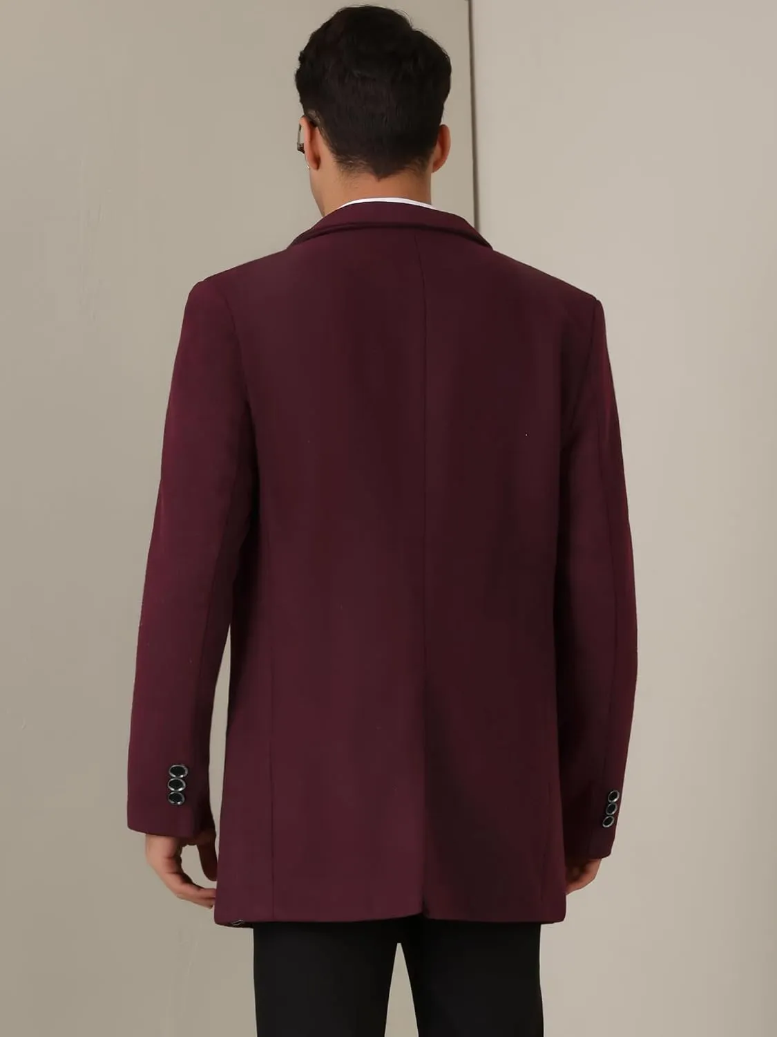 Lars Amadeus Winter Overcoat for Men's Trench Coat Slim Fit Business Long Coat