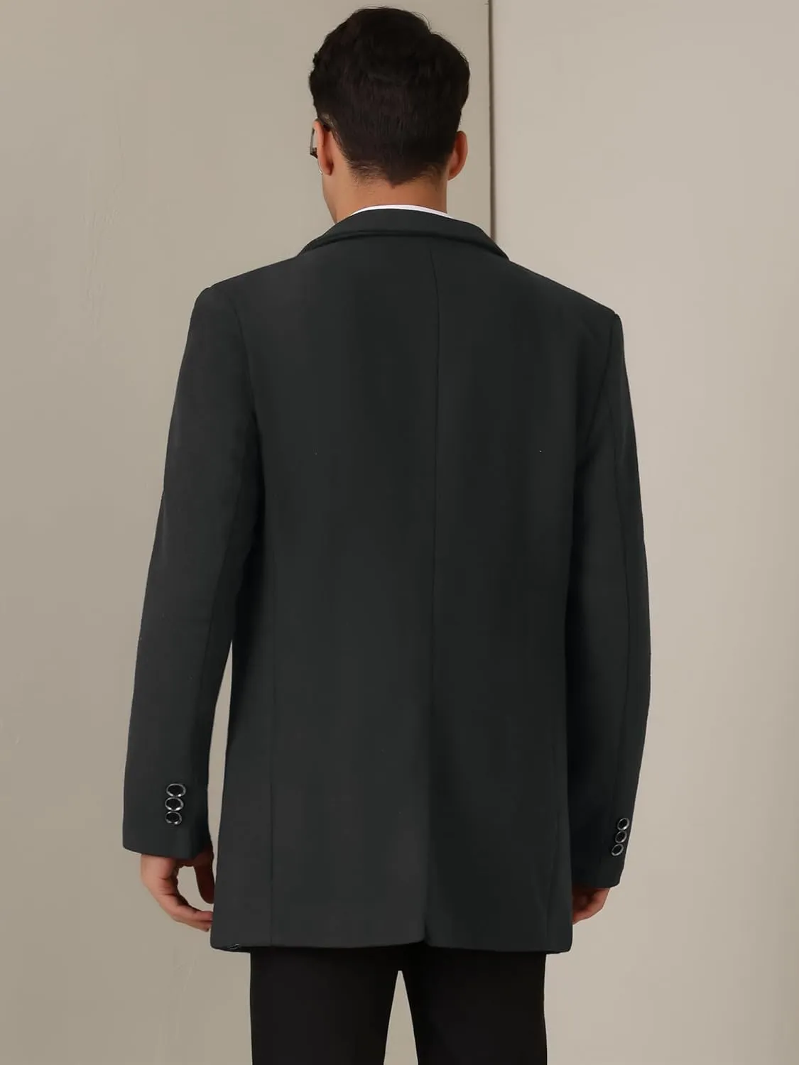 Lars Amadeus Winter Overcoat for Men's Trench Coat Slim Fit Business Long Coat