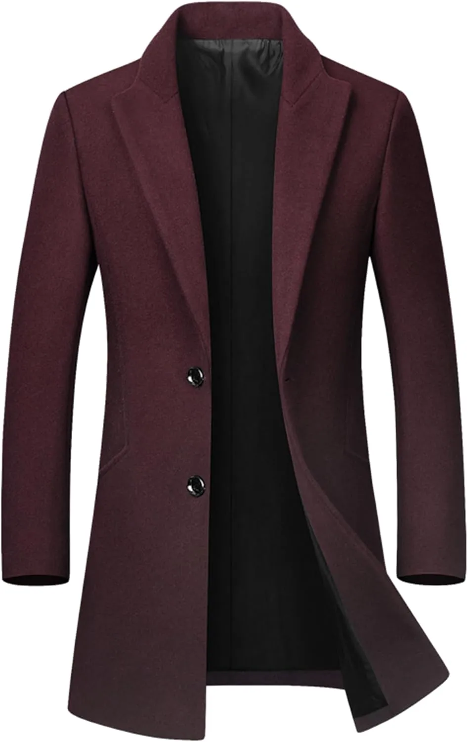 Lars Amadeus Winter Overcoat for Men's Trench Coat Slim Fit Business Long Coat
