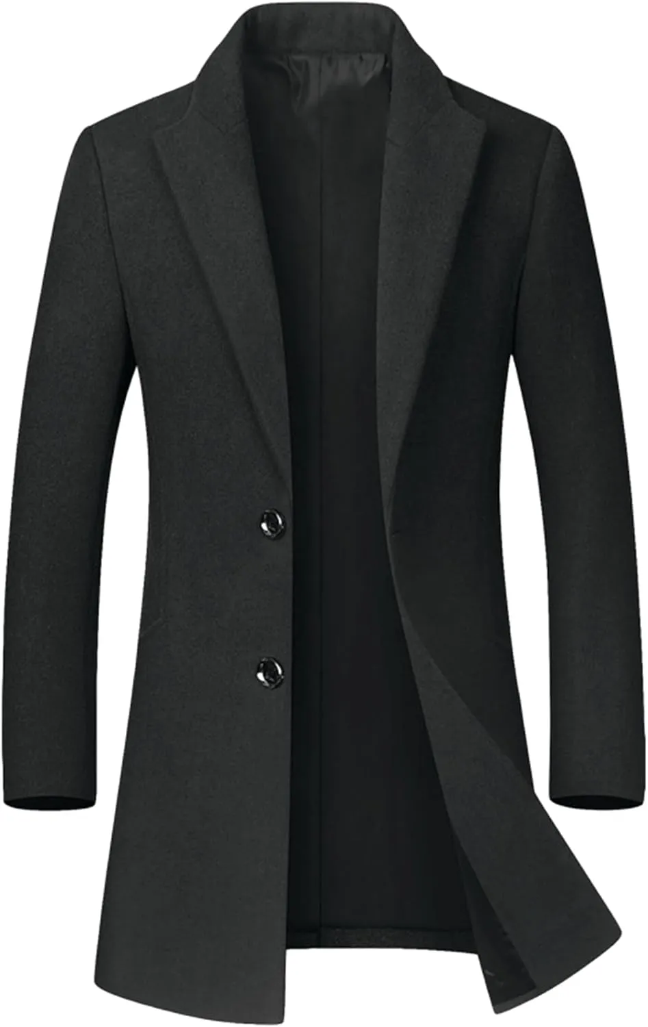 Lars Amadeus Winter Overcoat for Men's Trench Coat Slim Fit Business Long Coat