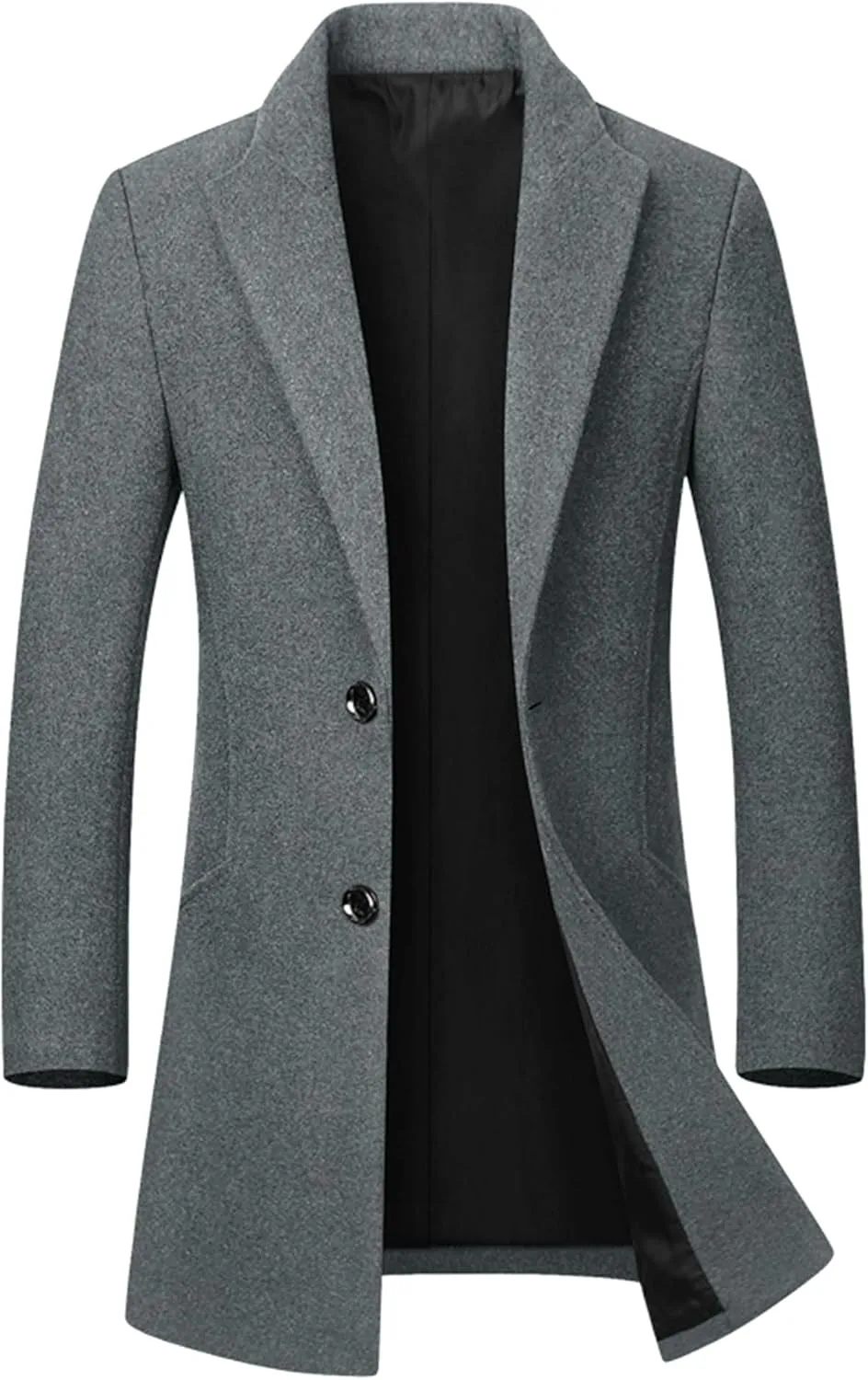 Lars Amadeus Winter Overcoat for Men's Trench Coat Slim Fit Business Long Coat