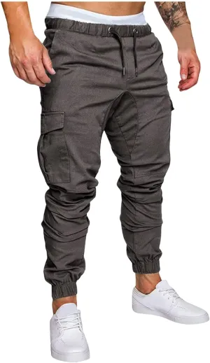 LCMTWX Mens Sweatpants Leggings Tooling Trousers Pants Solid Casual Men's Pants Stretch Waist Cargo Pants