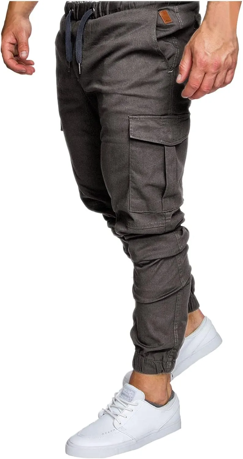 LCMTWX Mens Sweatpants Leggings Tooling Trousers Pants Solid Casual Men's Pants Stretch Waist Cargo Pants