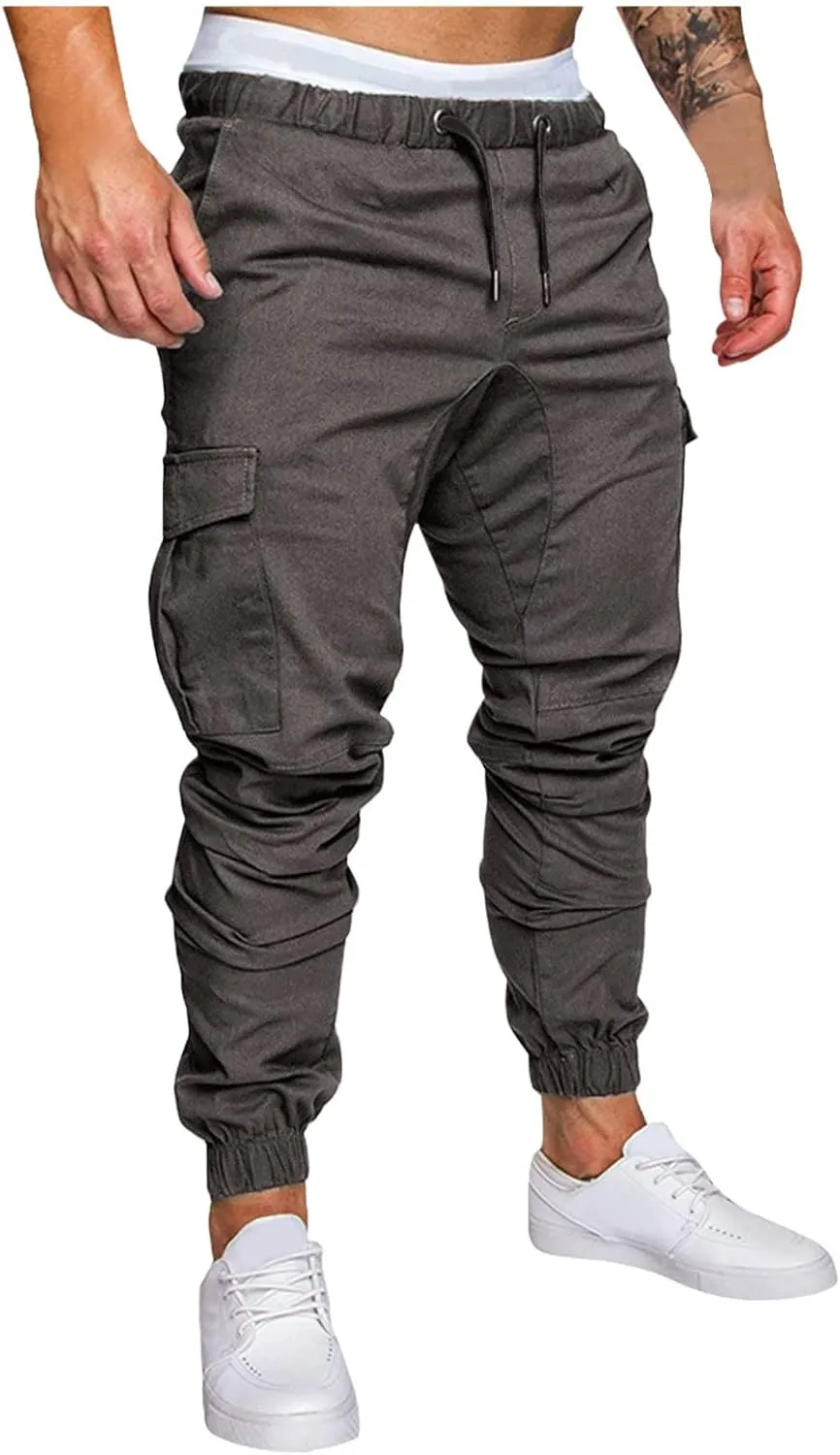 LCMTWX Mens Sweatpants Leggings Tooling Trousers Pants Solid Casual Men's Pants Stretch Waist Cargo Pants