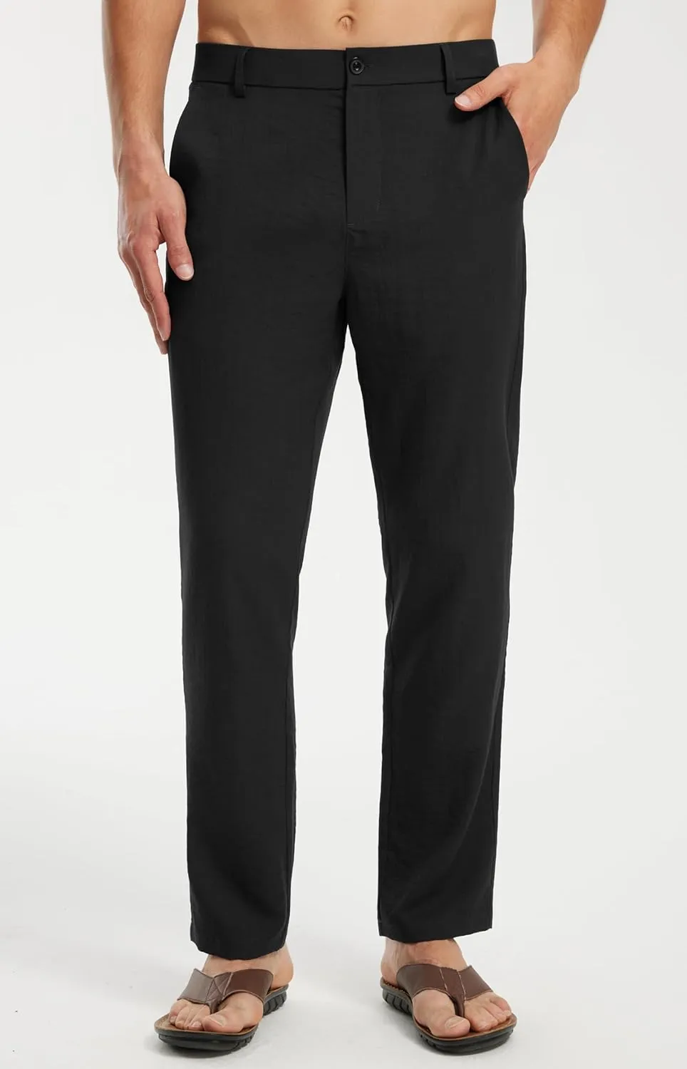 Libin Men's Imitation Linen Pants Casual Pants Lightweight Pants Summer Beach Lounge Pants