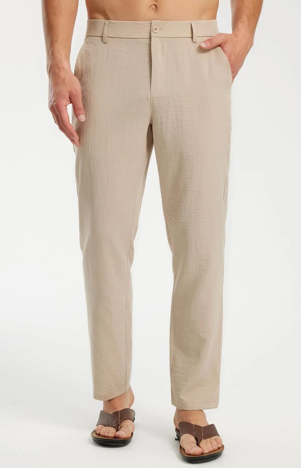 Libin Men's Imitation Linen Pants Casual Pants Lightweight Pants Summer Beach Lounge Pants
