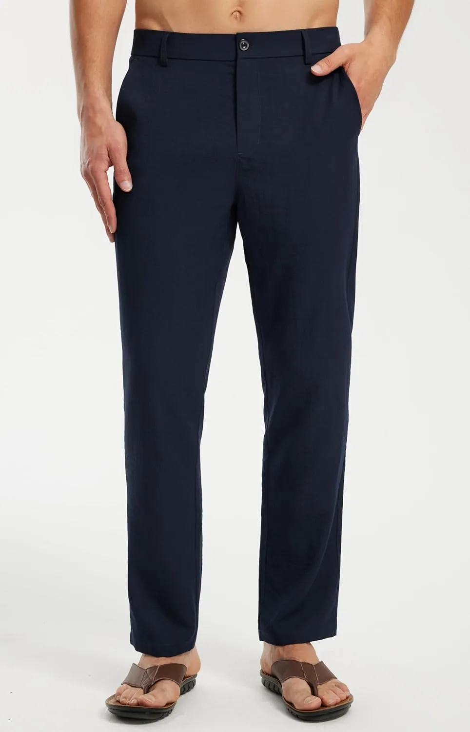 Libin Men's Imitation Linen Pants Casual Pants Lightweight Pants Summer Beach Lounge Pants