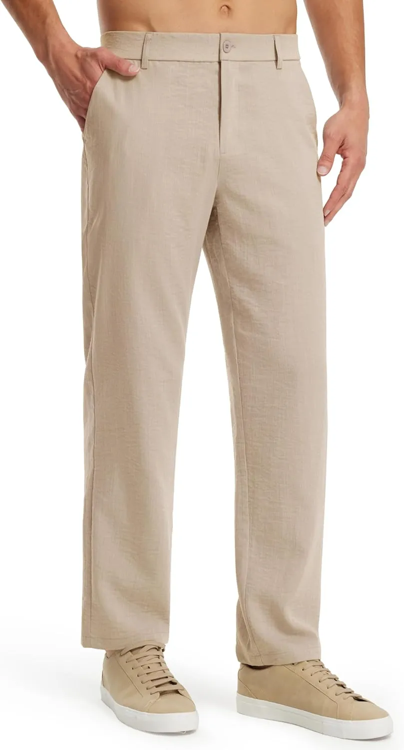 Libin Men's Imitation Linen Pants Casual Pants Lightweight Pants Summer Beach Lounge Pants