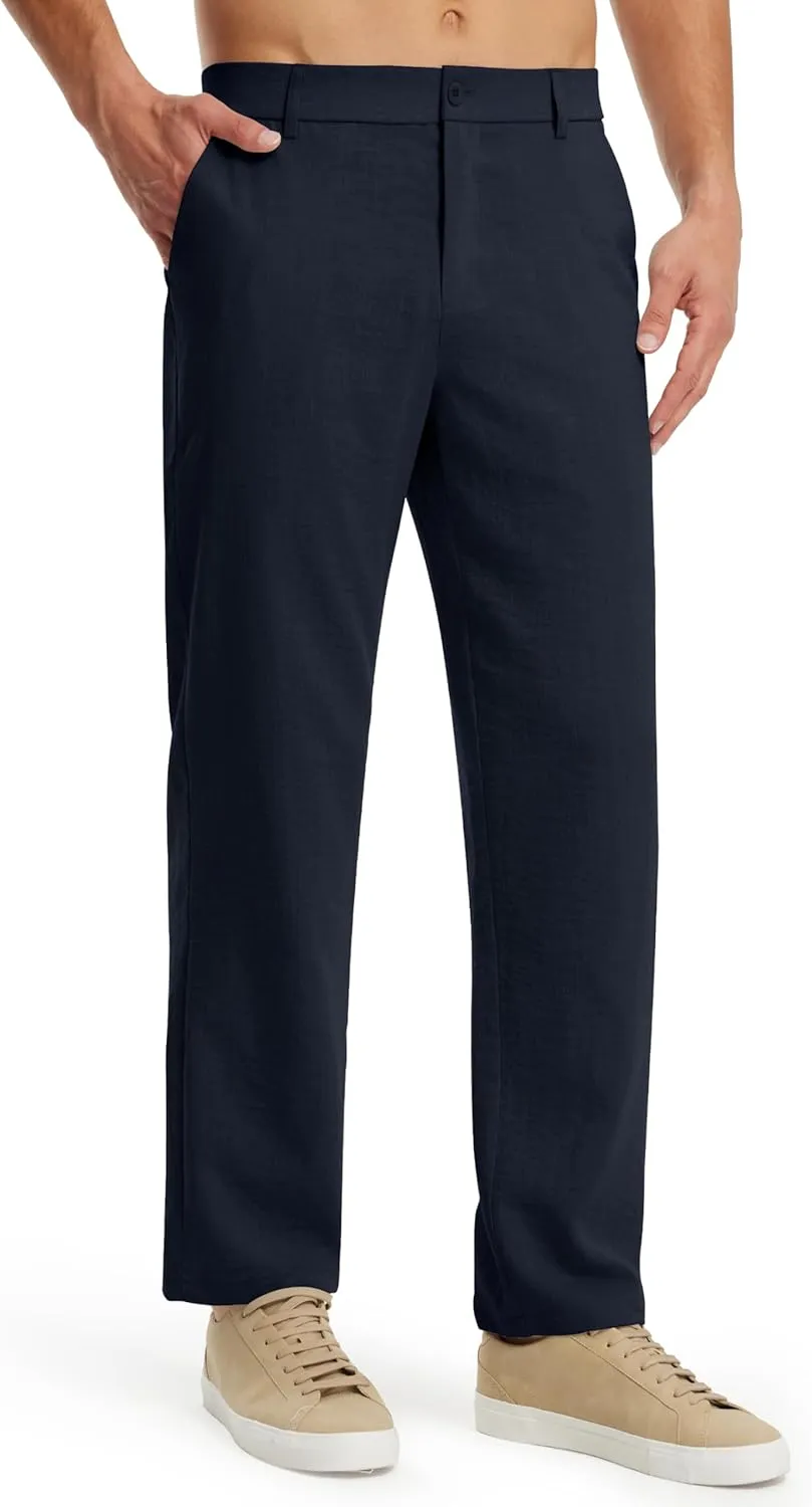 Libin Men's Imitation Linen Pants Casual Pants Lightweight Pants Summer Beach Lounge Pants