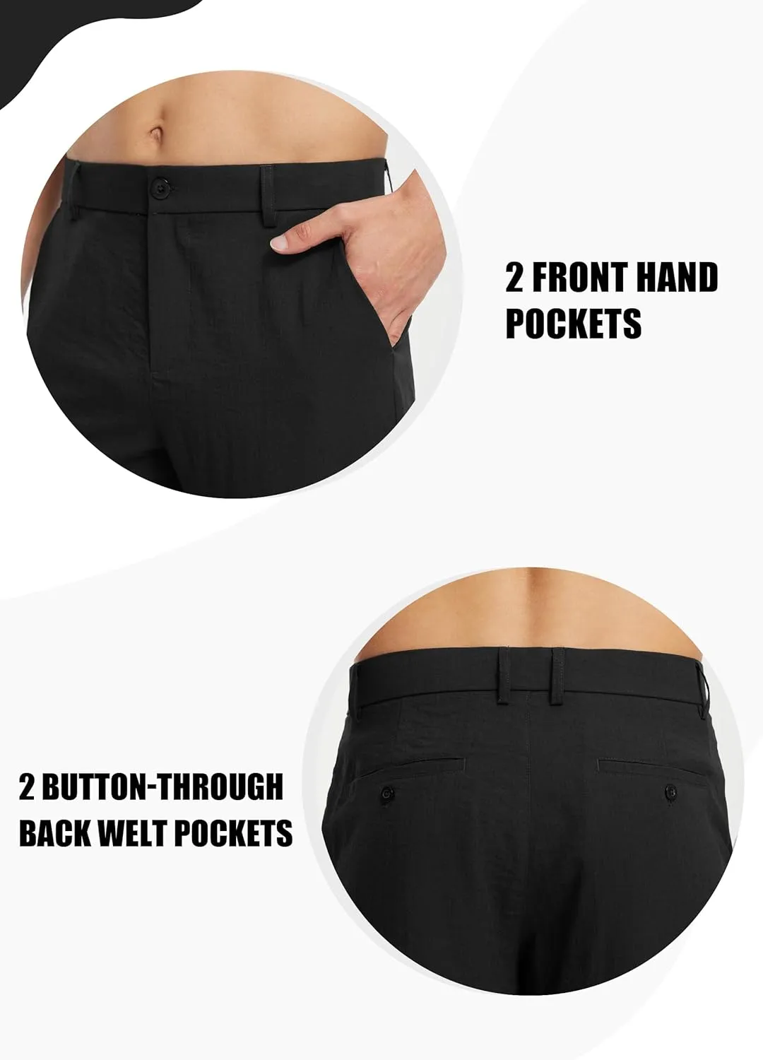 Libin Men's Imitation Linen Pants Casual Pants Lightweight Pants Summer Beach Lounge Pants