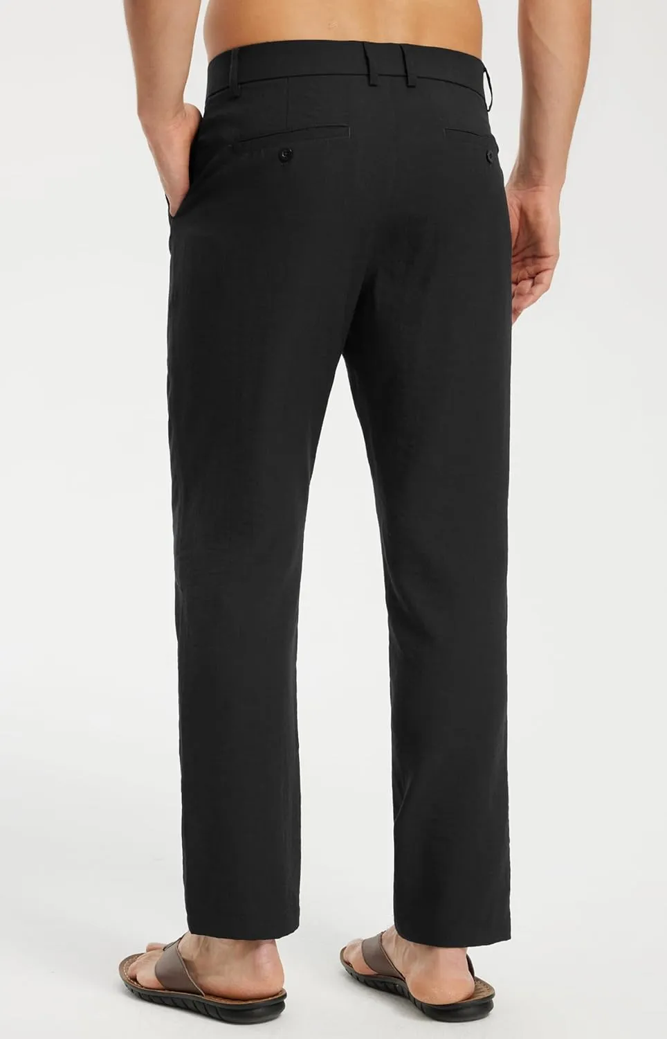Libin Men's Imitation Linen Pants Casual Pants Lightweight Pants Summer Beach Lounge Pants