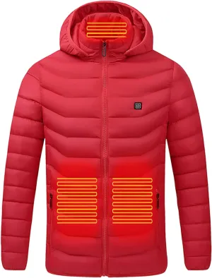 Lightweight Heated Coat Women's Men's Usb Smart Heating Hooded Puffer Jacket Warm Electric Heated Jacket for Outdoor