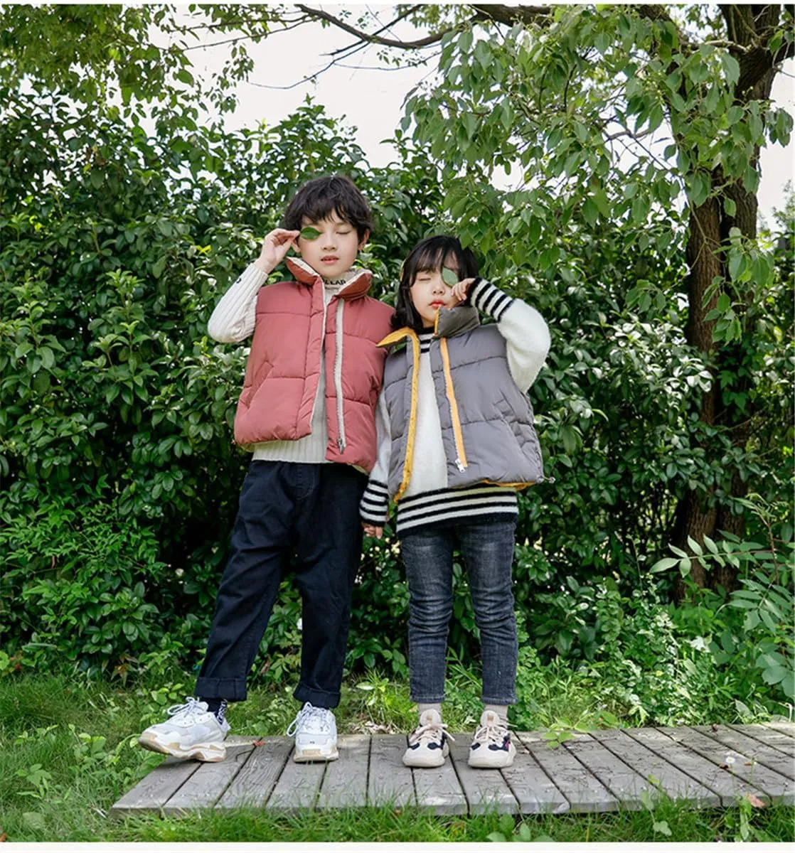 Little Girls Boys Winter Warm Softshell Quilted Padded Puffer Down Vest Ultra Light Waistcoat Jacket