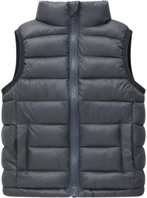 Little Girls Boys Winter Warm Softshell Quilted Padded Puffer Down Vest Ultra Light Waistcoat Jacket