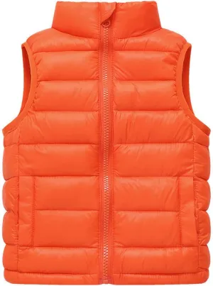 Little Girls Boys Winter Warm Softshell Quilted Padded Puffer Down Vest Ultra Light Waistcoat Jacket