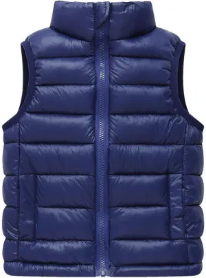 Little Girls Boys Winter Warm Softshell Quilted Padded Puffer Down Vest Ultra Light Waistcoat Jacket