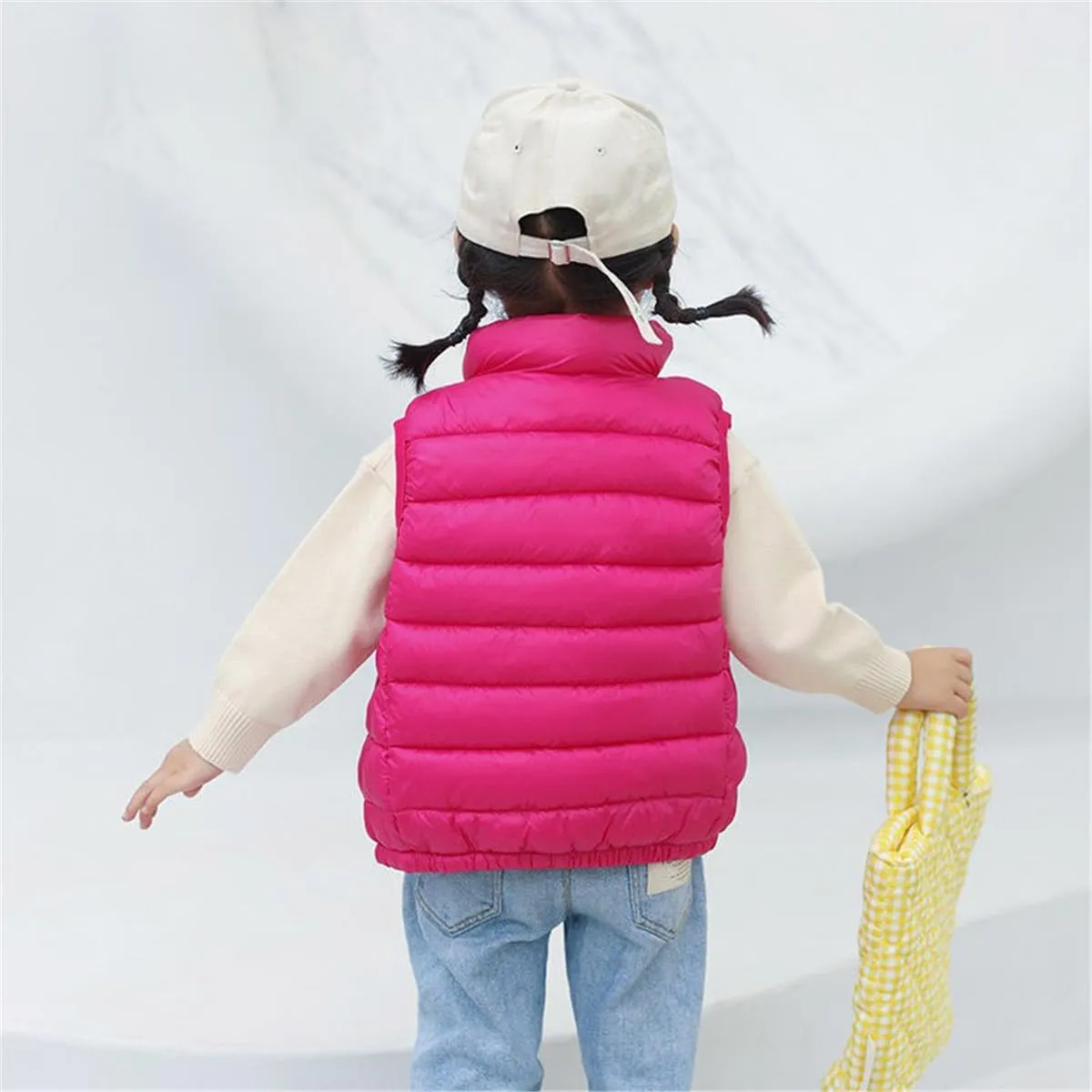 Little Girls Boys Winter Warm Softshell Quilted Padded Puffer Down Vest Ultra Light Waistcoat Jacket