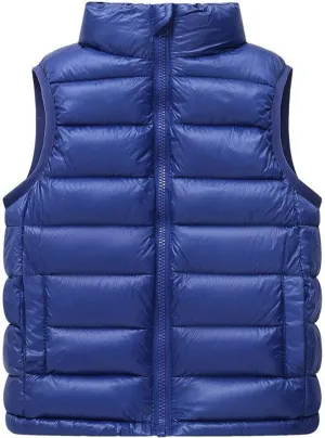 Little Girls Boys Winter Warm Softshell Quilted Padded Puffer Down Vest Ultra Light Waistcoat Jacket