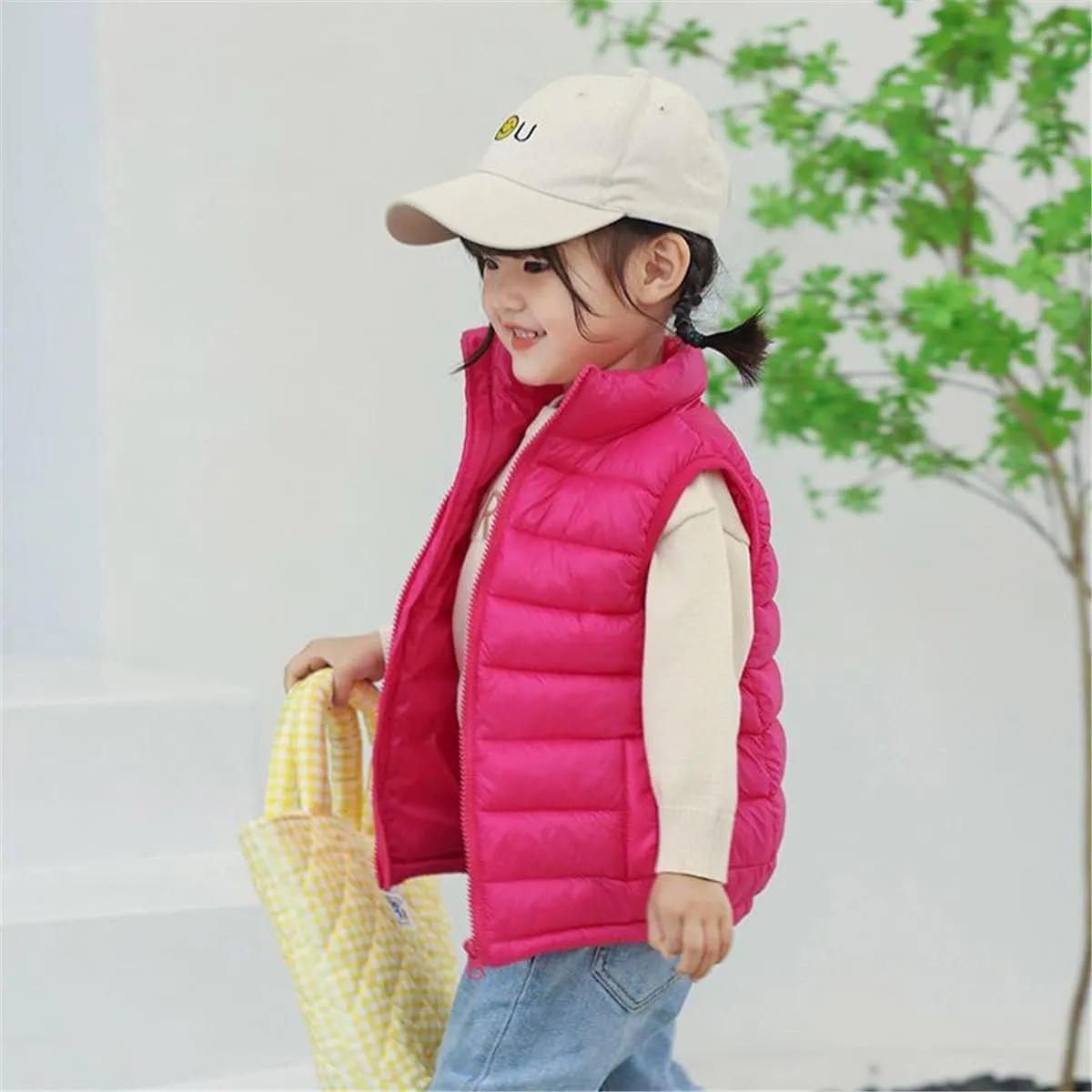 Little Girls Boys Winter Warm Softshell Quilted Padded Puffer Down Vest Ultra Light Waistcoat Jacket