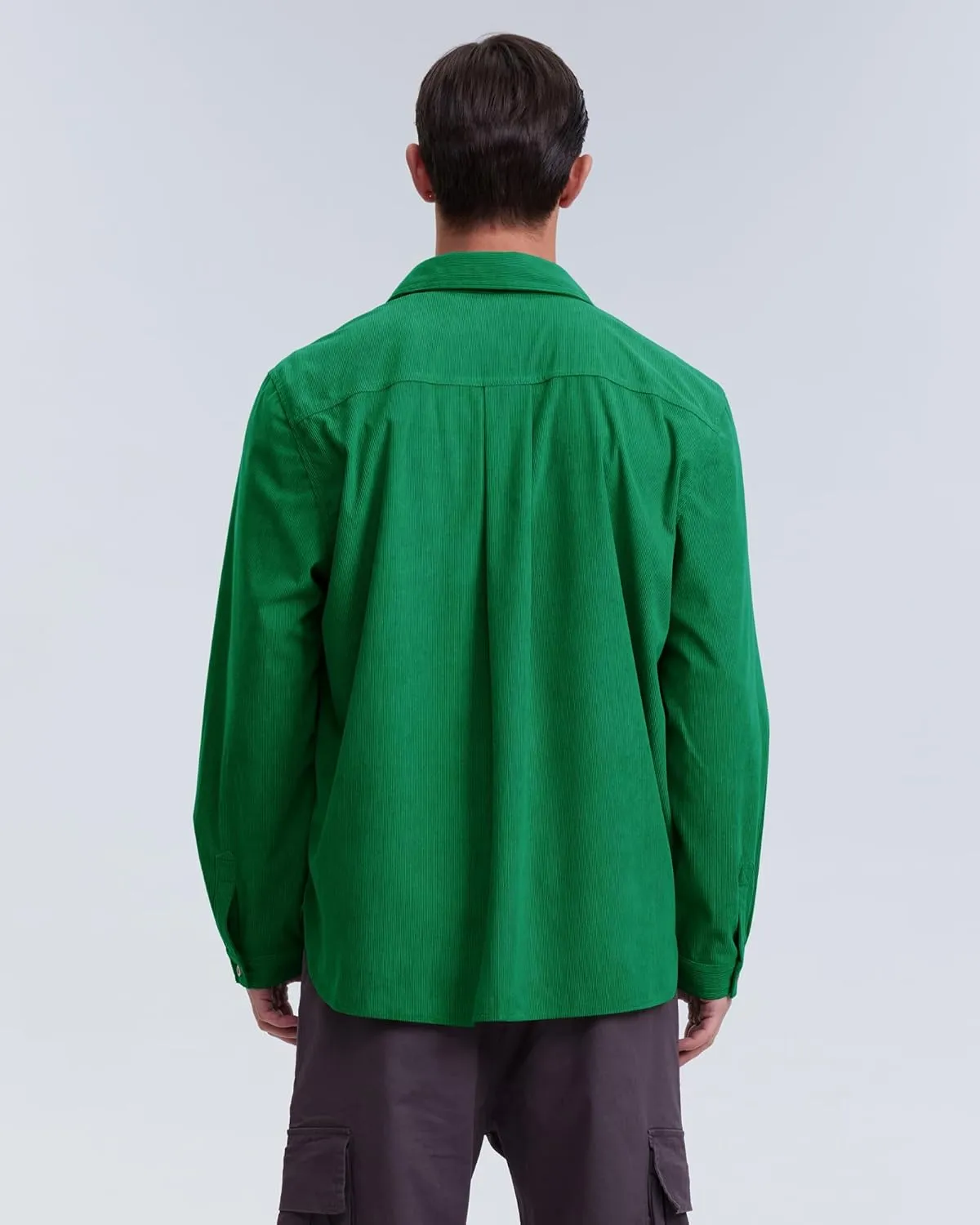 Locachy Men's Casual Corduroy Shirt Loose Button Down Corduroy Shacket Jacket