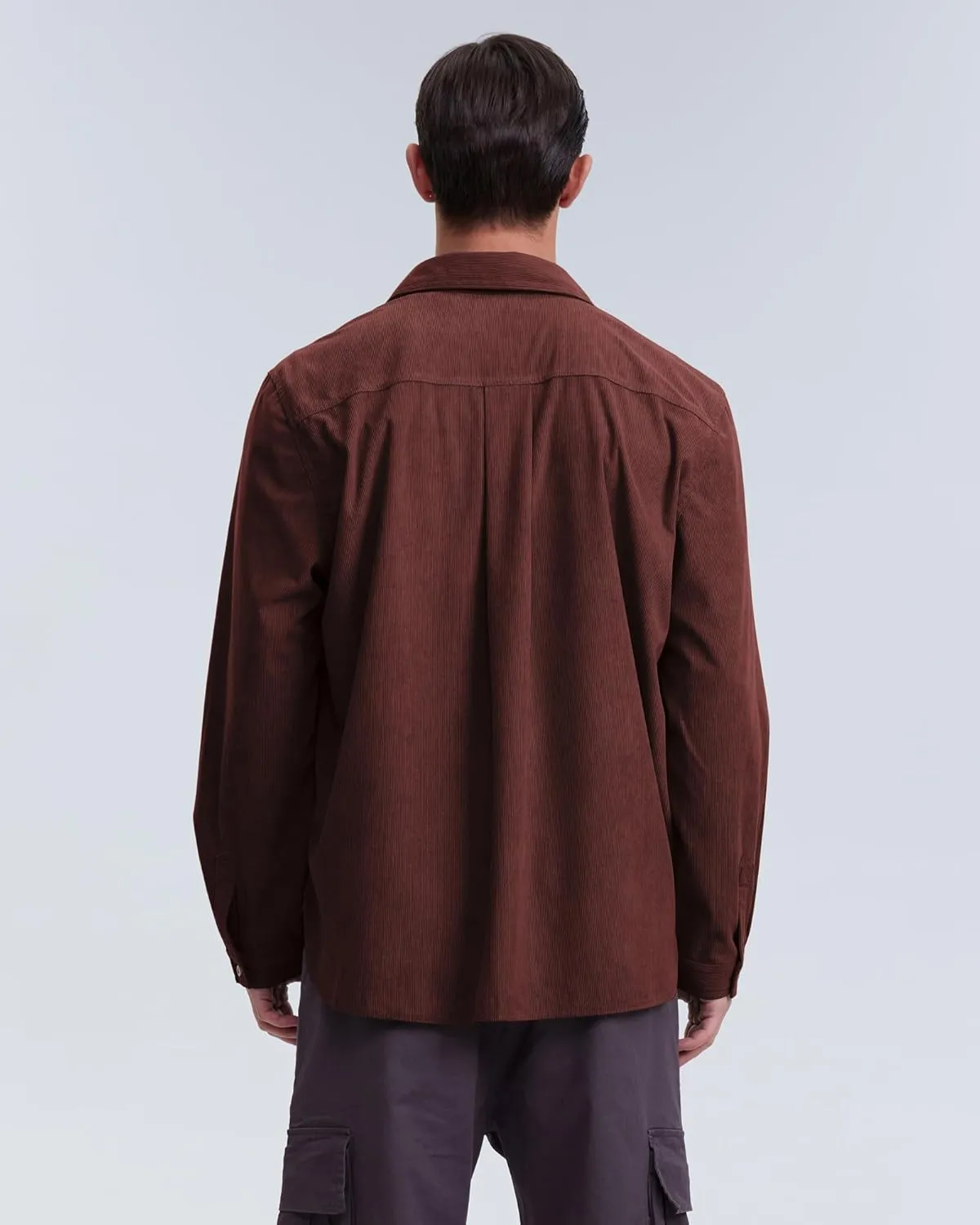 Locachy Men's Casual Corduroy Shirt Loose Button Down Corduroy Shacket Jacket