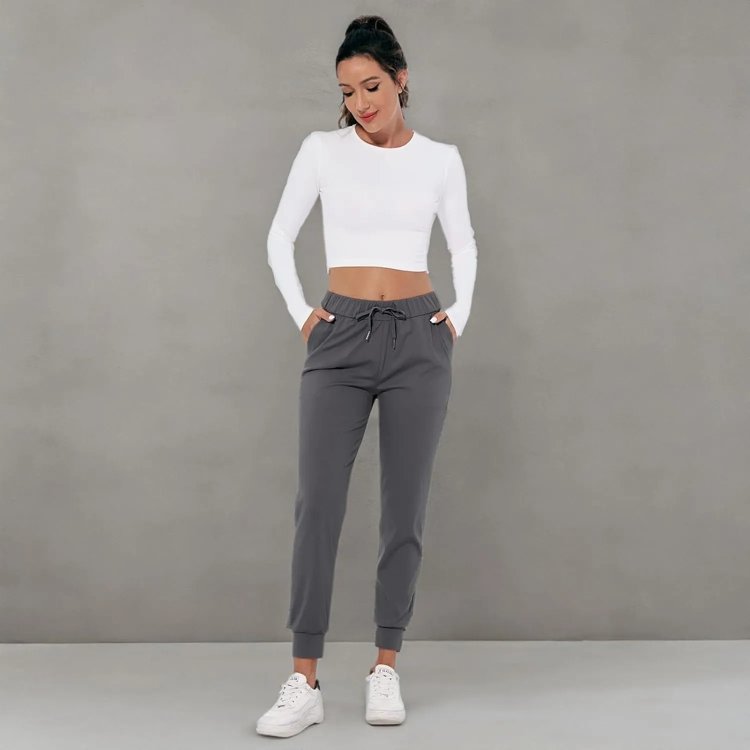 M MOTEEPI Womens Joggers Lightweight Running Pants with Pockets, Drawstring Jogging Pants