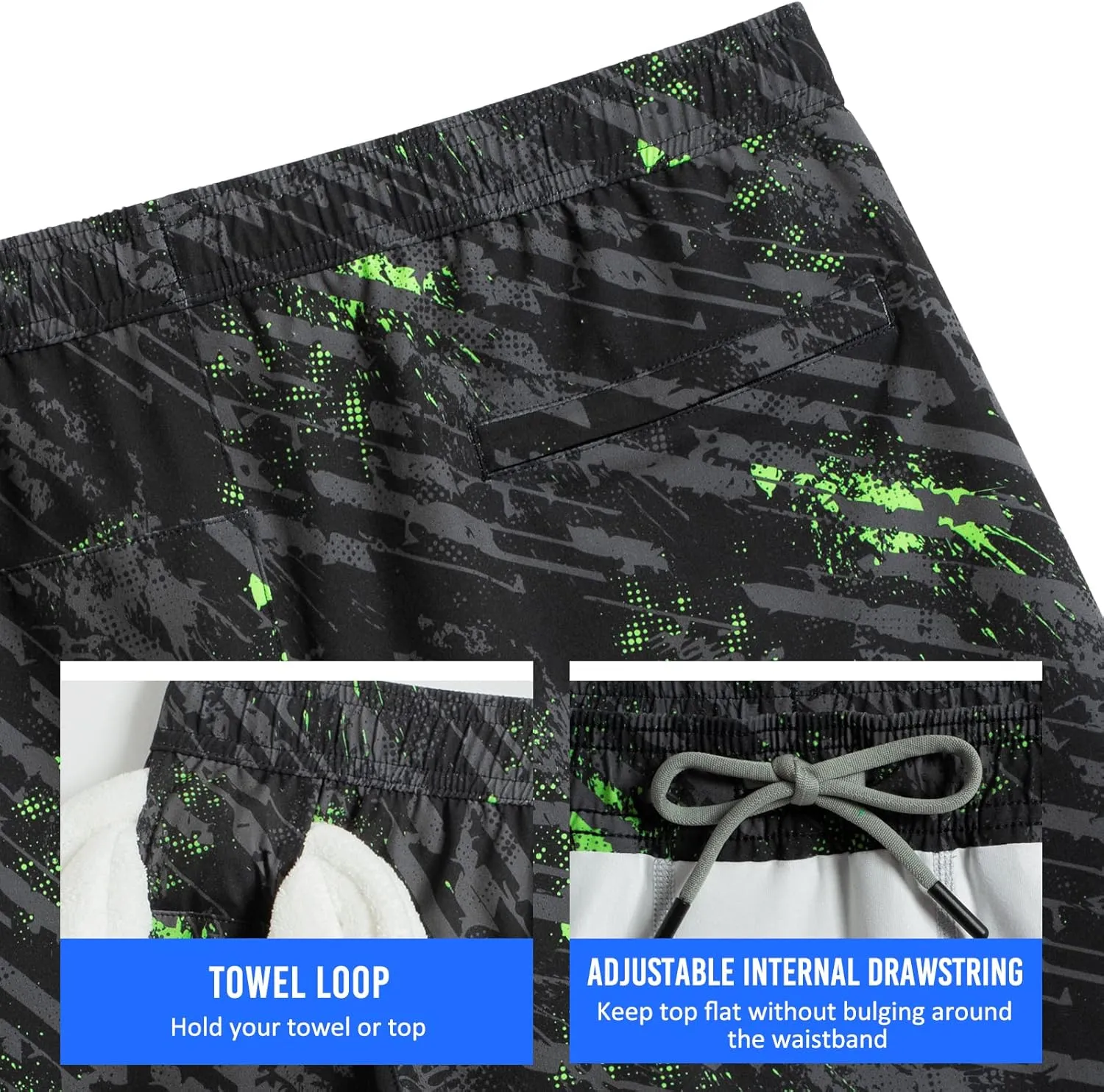 maamgic Mens Workout Shorts 2 in 1 Stretch 5" Gym Shorts Running Shorts with Compression Liner Zip Pocket