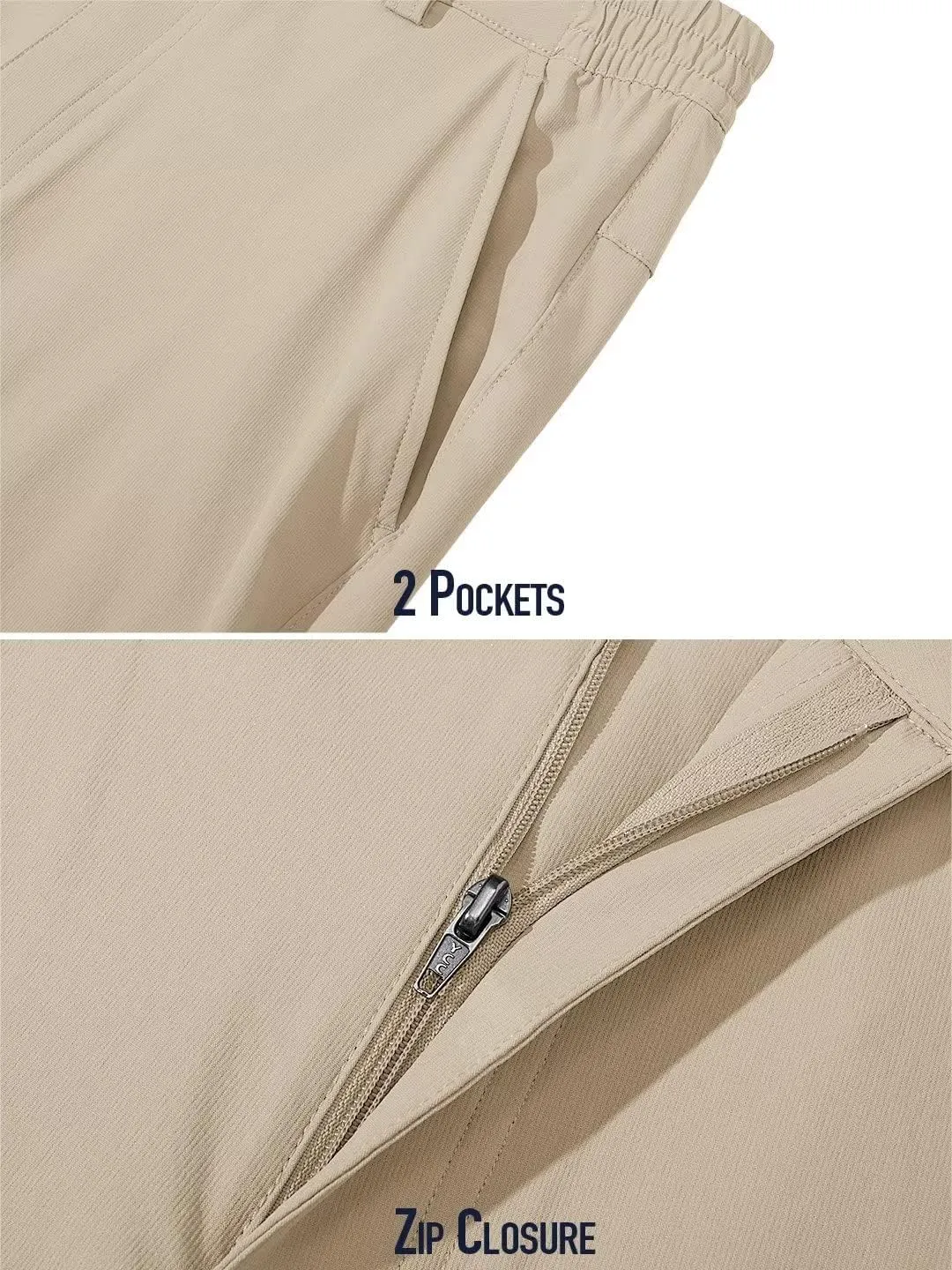 MAGCOMSEN Men's Golf Pants Stretch Fast Dry Lightweight Casual Hiking Pants with 3 Pockets