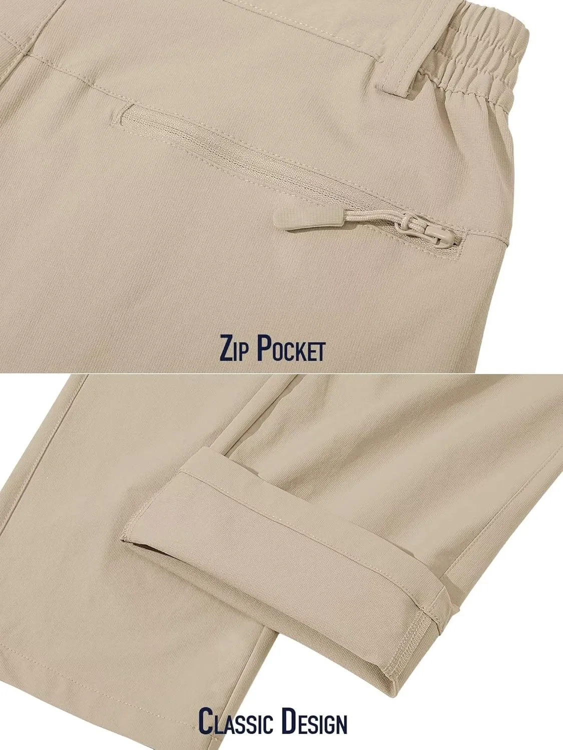 MAGCOMSEN Men's Golf Pants Stretch Fast Dry Lightweight Casual Hiking Pants with 3 Pockets