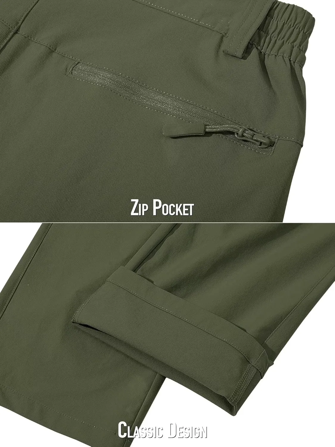 MAGCOMSEN Men's Golf Pants Stretch Fast Dry Lightweight Casual Hiking Pants with 3 Pockets