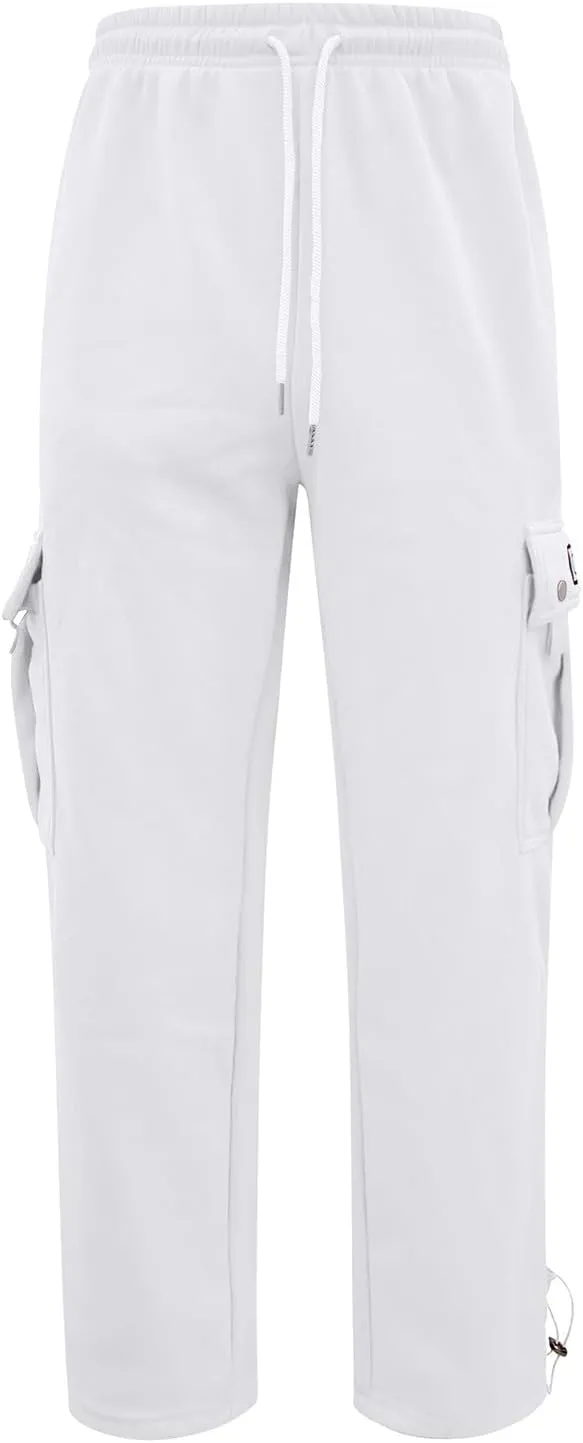 Men Cargo Pants Casual Work Hiking Pants Drawstring Elastic Waisted Loose Joggers Outdoor Straight Leg Sweatpants