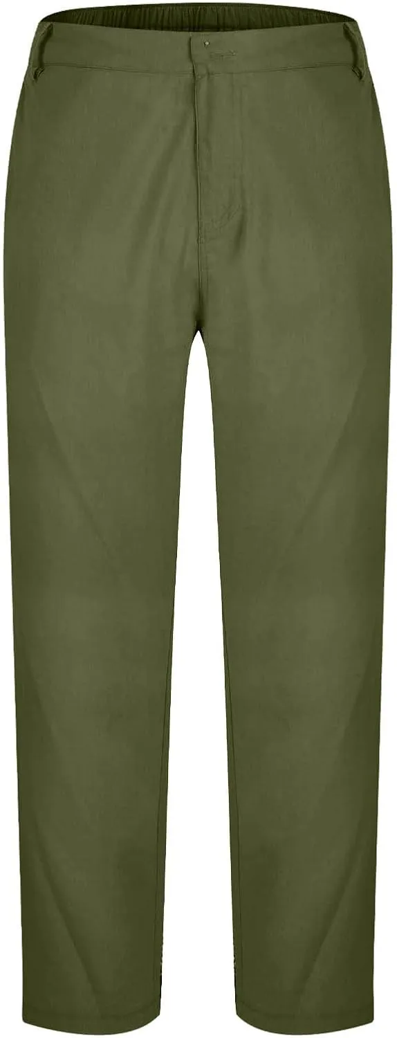 Mens Athletic Pants Casual Hiking Pants Solid Joggers Pants Light Elastic Waist Pants Comfortable Classic Pants
