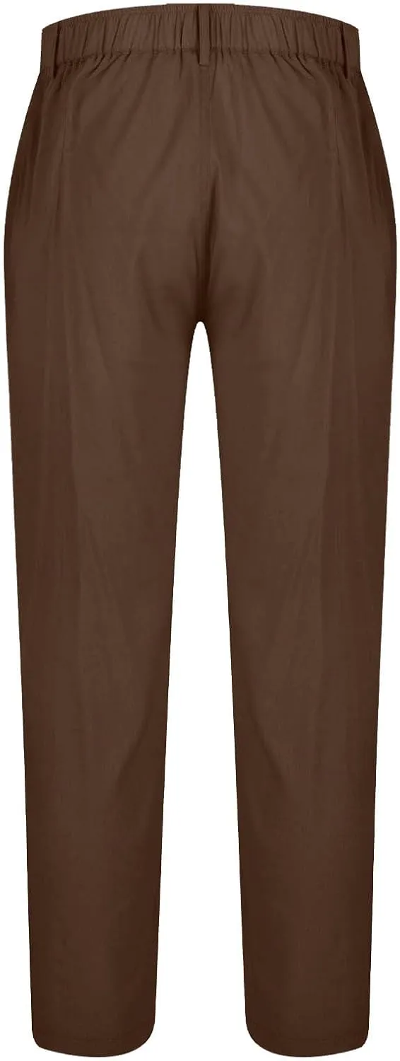 Mens Athletic Pants Casual Hiking Pants Solid Joggers Pants Light Elastic Waist Pants Comfortable Classic Pants
