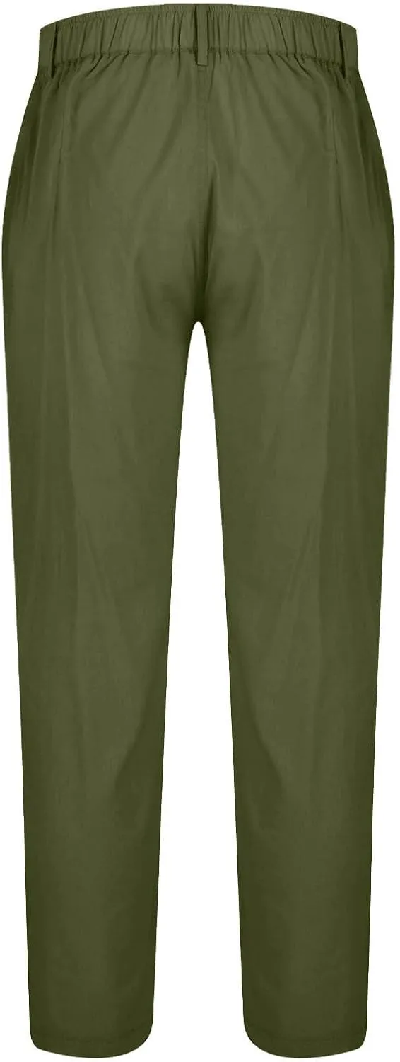 Mens Athletic Pants Casual Hiking Pants Solid Joggers Pants Light Elastic Waist Pants Comfortable Classic Pants