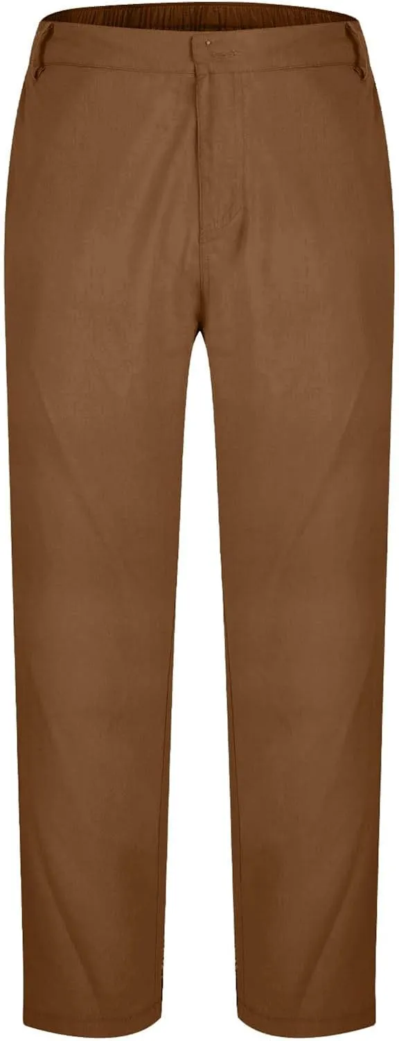 Mens Athletic Pants Casual Hiking Pants Solid Joggers Pants Light Elastic Waist Pants Comfortable Classic Pants