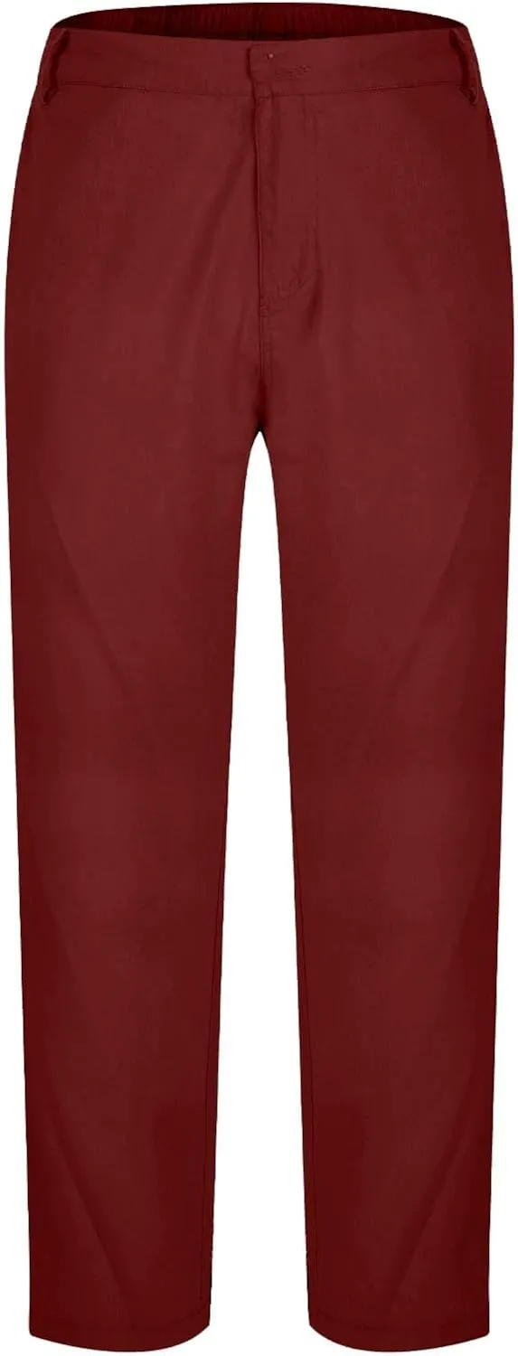 Mens Athletic Pants Casual Hiking Pants Solid Joggers Pants Light Elastic Waist Pants Comfortable Classic Pants