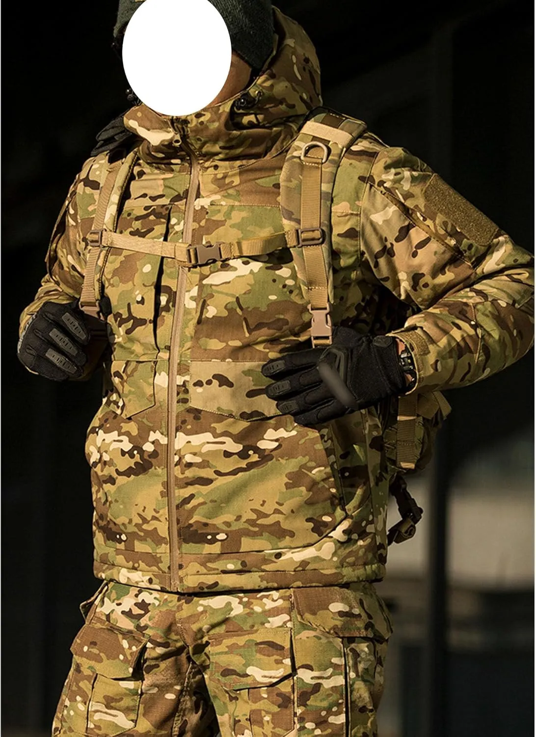 Men's Camouflage Hooded Jacket Outdoor Waterproof Soft Shell Tactical Jackets Camo Lightweight Outdoor Hiking Coat