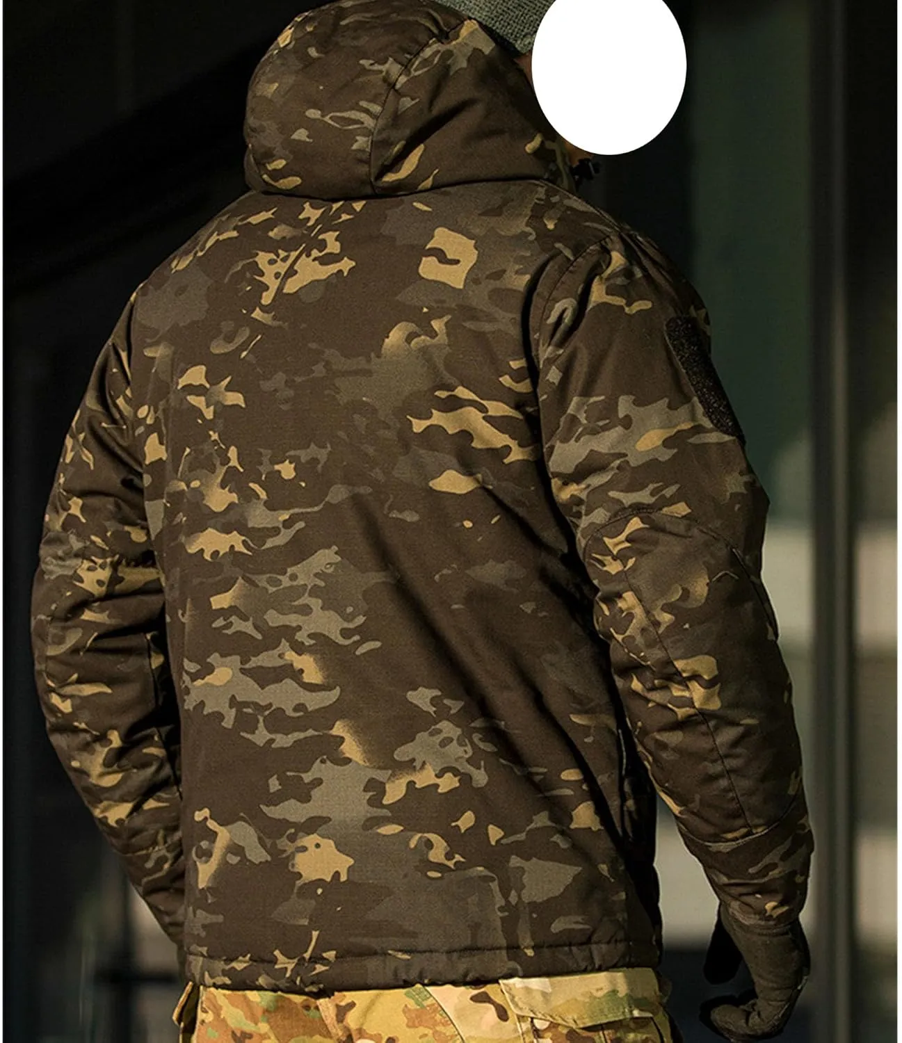 Men's Camouflage Hooded Jacket Outdoor Waterproof Soft Shell Tactical Jackets Camo Lightweight Outdoor Hiking Coat