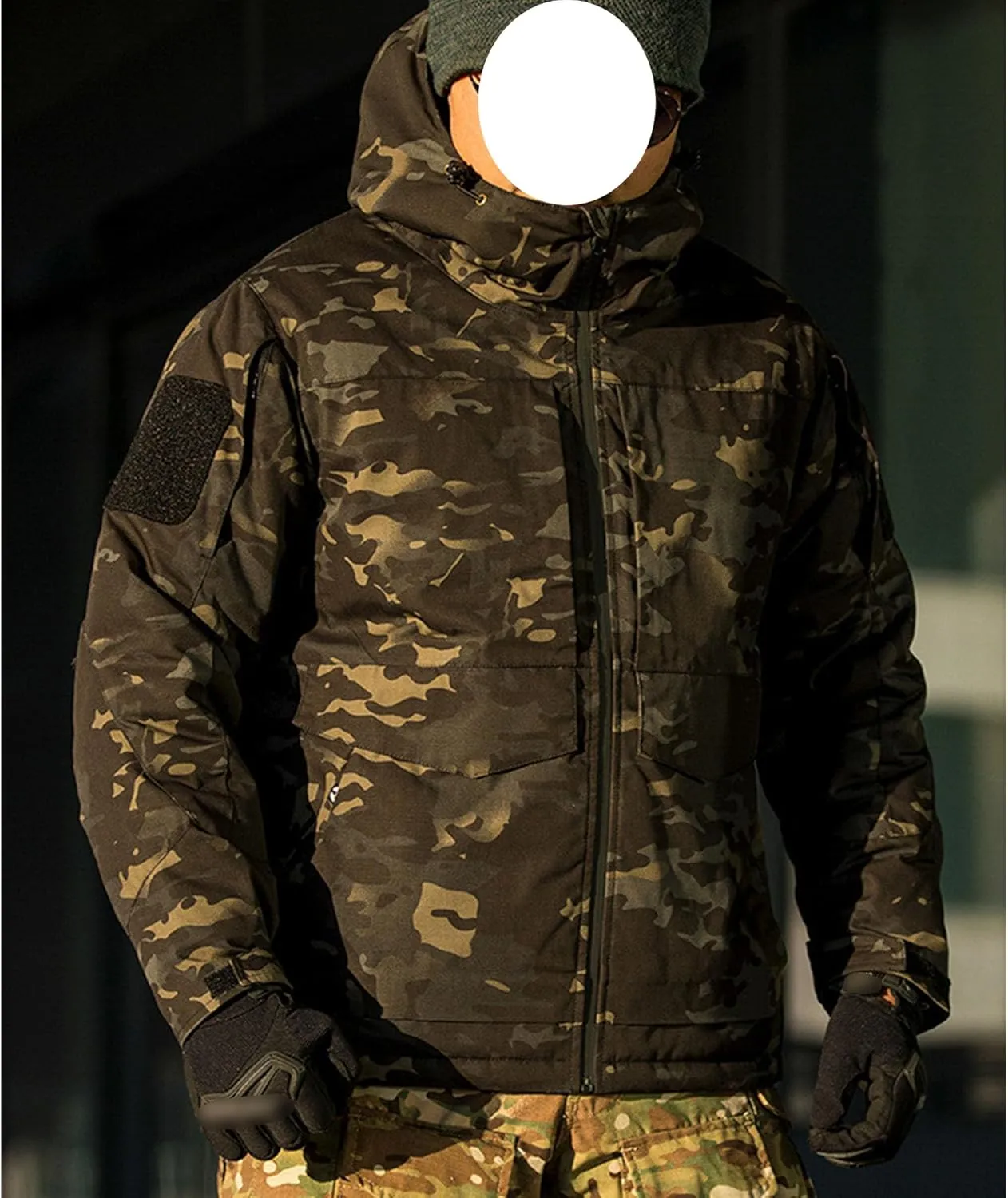 Men's Camouflage Hooded Jacket Outdoor Waterproof Soft Shell Tactical Jackets Camo Lightweight Outdoor Hiking Coat