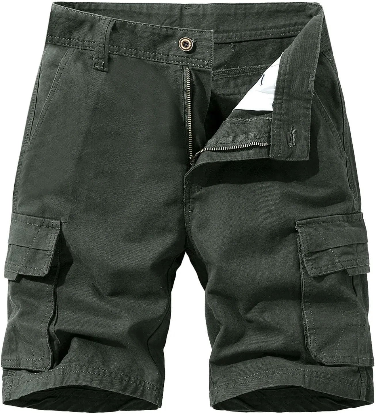 Men's Cargo Pants Multi-Pocket Zippered Slim Trousers Mens Cargos Men's Cargo Pants Men's Elastic Cargo Jogging Pants