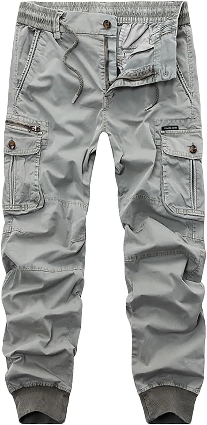 Mens Cargo Pants Outdoor Casual Ripstop Military Combat Pants Hiking Tactical Long Pants Jogger Athletic Pants